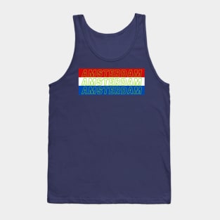 Amsterdam City in Netherlands Flag Colors Tank Top